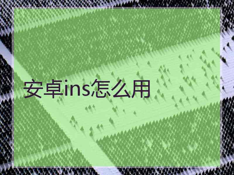 安卓ins怎么用