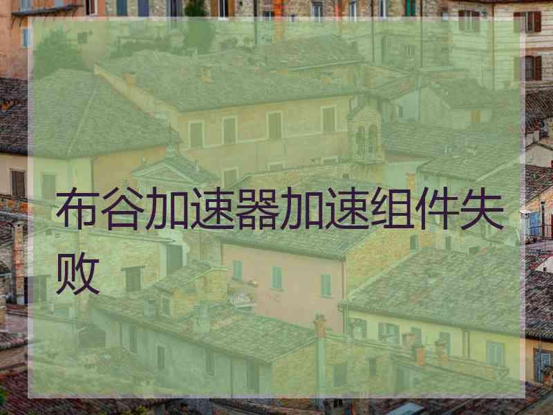 布谷加速器加速组件失败