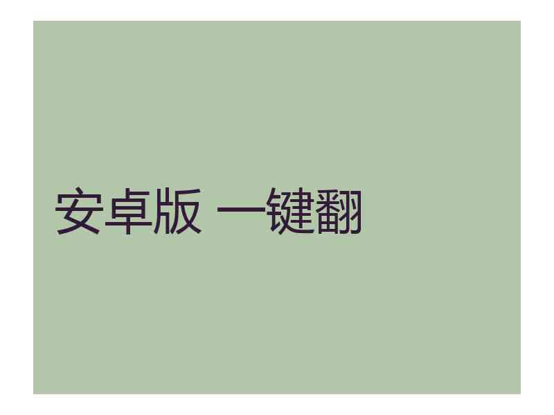 安卓版 一键翻