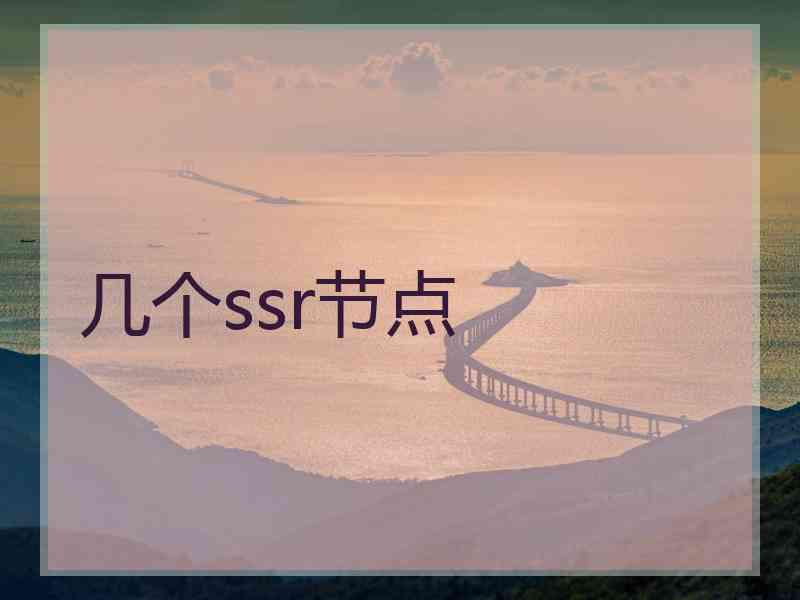 几个ssr节点