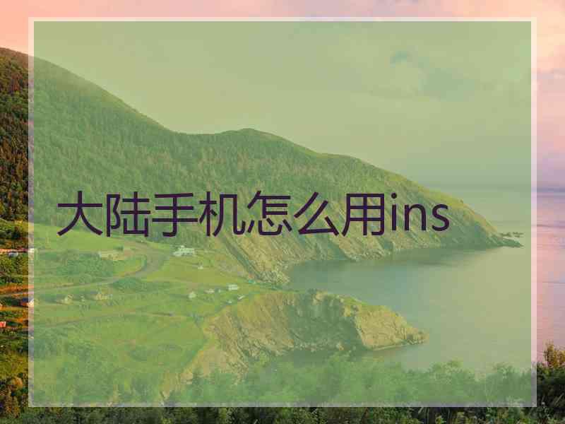 大陆手机怎么用ins